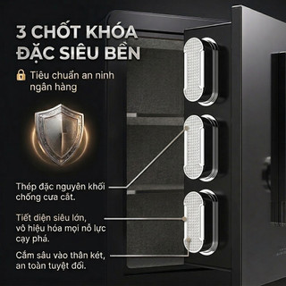 Két Sắt Điện Tử Phím LCD Cao Cấp - Thép Dày Chống Cạy An Toàn Cho Gia Đình Văn Phòng - Mở khóa vân tay 1 chạm