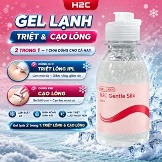 Gel lạnh H2C Gentlesilk, hỗ trợ triệt lông, cạo lông, siêu âm trong suốt, không nhờn rít