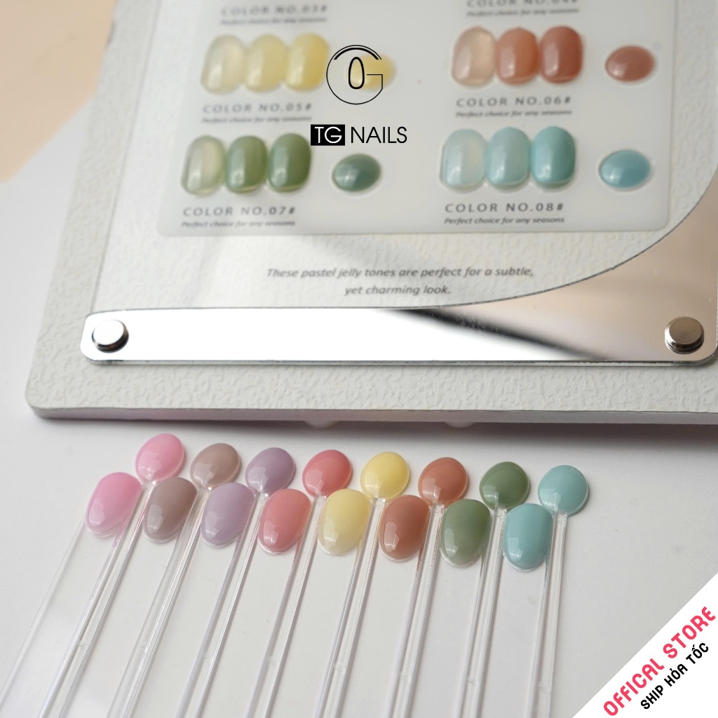 Set sơn gel 8 màu thạch đục pastel TG mix tone nhẹ nhàng