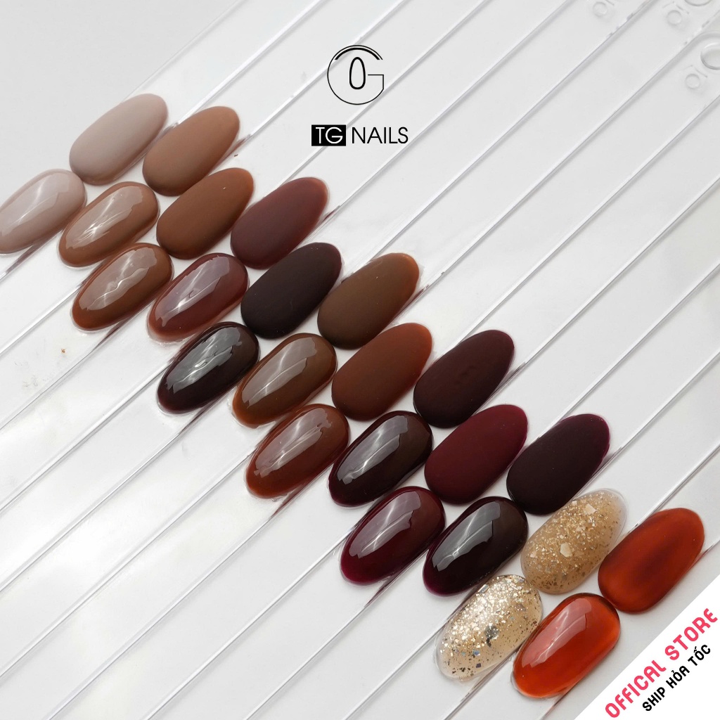 Set sơn gel 12 màu Nâu socola sang trọng thương hiệu TG