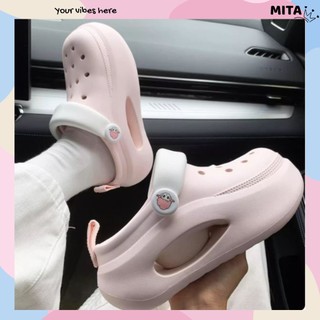 Dép sục nữ đế cao 7cm trơn kèm tag đế dễ thương Hàn Quốc có quai hậu CS-259 Mita
