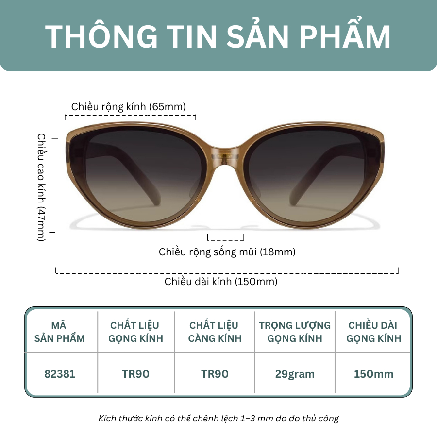 Kính Râm Mắt Mèo INNI Kính Mát Du Lịch Chống Tia UV400, Kính Mắt Mèo Hottrend, Trẻ Trung - Mã 82381