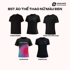 BST Áo Thể Thao Nữ TONE MÀU ĐEN thoáng khí dễ vận động - Coolmate Active For Women