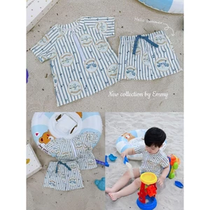 sẵn-Hàng chính chủ tag emmy- Set đồ bơi ngựa xanh biển cho bé đi du lịch biển bơi đi chơi BOI03