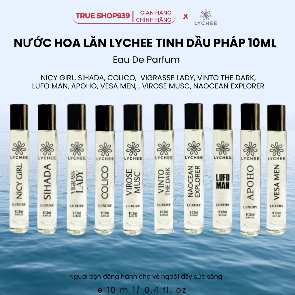 Nước Hoa lăn thơm lâu ngọt ngào LYCHEE Tinh Dầu Pháp cho nam & nữ 10ml