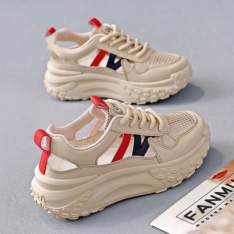 Giày Sneaker Nữ Đế Cao 5cm Ama Phối Màu Hot Trend 2026, Giày Thể Thao Nữ Êm Chân Thoáng Khí Đi Học Đi Chơi