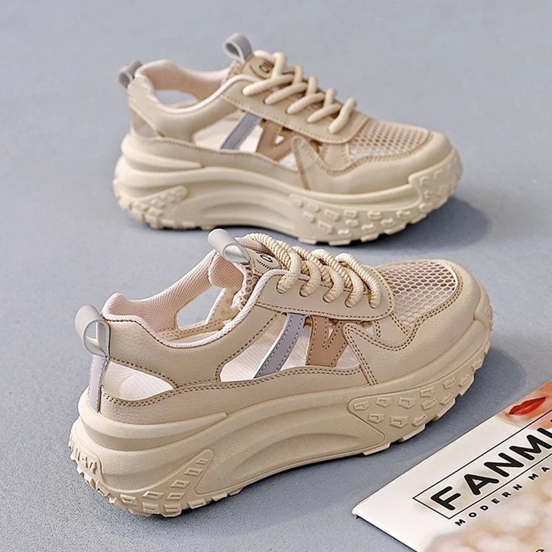 Giày Sneaker Nữ Đế Cao 5cm Ama Phối Màu Hot Trend 2026, Giày Thể Thao Nữ Êm Chân Thoáng Khí Đi Học Đi Chơi