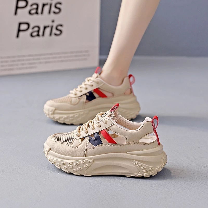 Giày Sneaker Nữ Đế Cao 5cm Ama Phối Màu Hot Trend 2026, Giày Thể Thao Nữ Êm Chân Thoáng Khí Đi Học Đi Chơi
