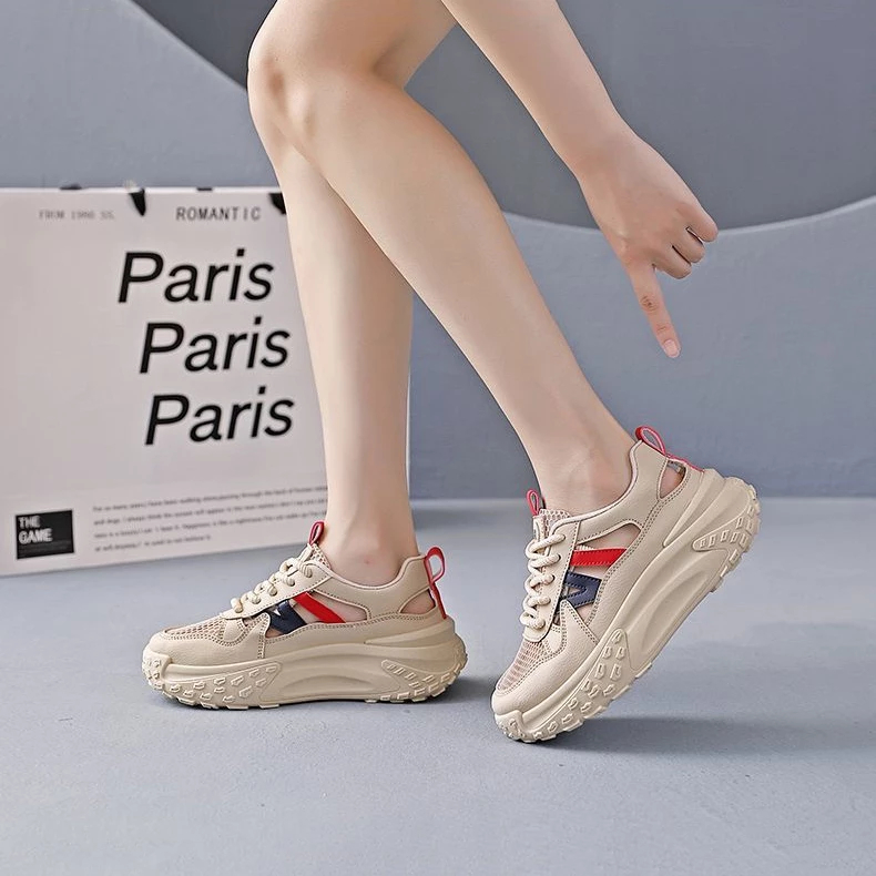 Giày Sneaker Nữ Đế Cao 5cm Ama Phối Màu Hot Trend 2026, Giày Thể Thao Nữ Êm Chân Thoáng Khí Đi Học Đi Chơi