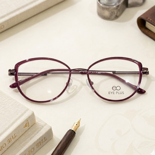 Kính Mắt Mèo Eye Plus 00407/00408 Gong Nhựa Chuôi Titanium Bền Nhẹ Kính Mắt Nữ Thời Trang Hiện Đại