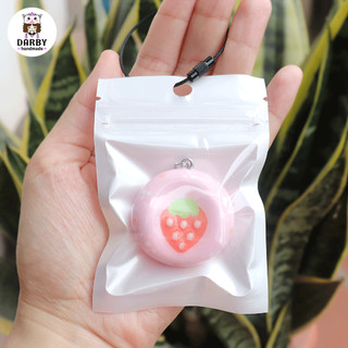 (Worry Stone LOẠI CAO CẤP) - Móc khóa đồ chơi giảm căng thẳng, lo lắng - Dâu Tây