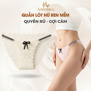 Quần Lót Ren Nữ Xuyên Thấu Gợi Cảm, Quần Chip Nữ Lót Đáy Kháng Khuẩn AMYBRA L1006