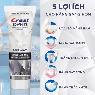 Kem Đánh Trắng Răng Crest Trắng Sáng Vượt Trội, Sạch Sâu , Thơm Lâu 3D White Brilliance (130g)