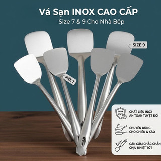 Combo 3c Vá sạn inox 7,9 dùng chiên xào chất liệu inox an toàn