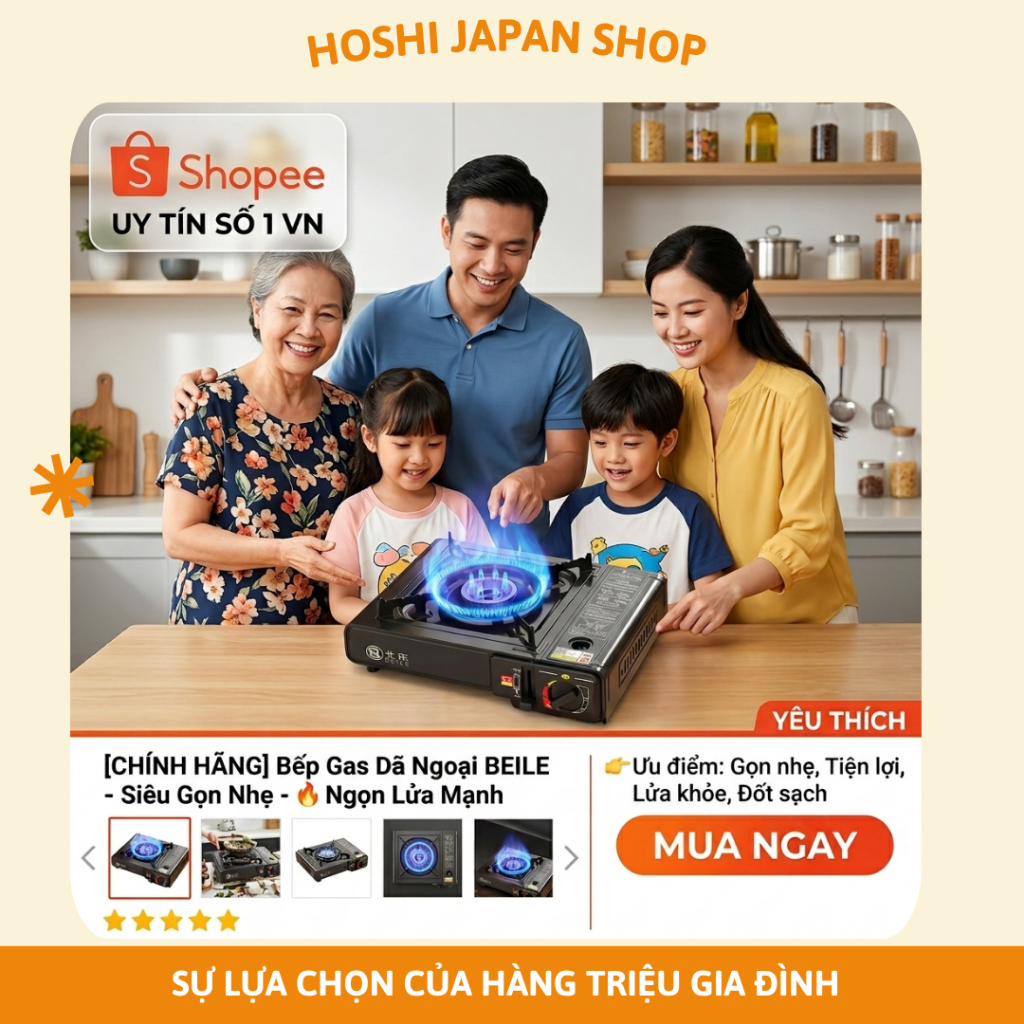 Bếp Gas Mini Du Lịch Chống Cháy Nổ, Chống Gió Công Suất Lớn, Chất Liệu Thép Không Gỉ