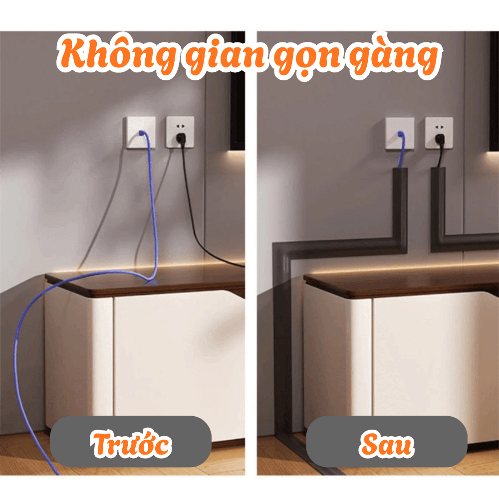 Nẹp Dây Điện Dán Tường Chống Giật Chống Cháy, Nẹp Che Dây Điện Sàn Nhà Gọn Gàng An Toàn
