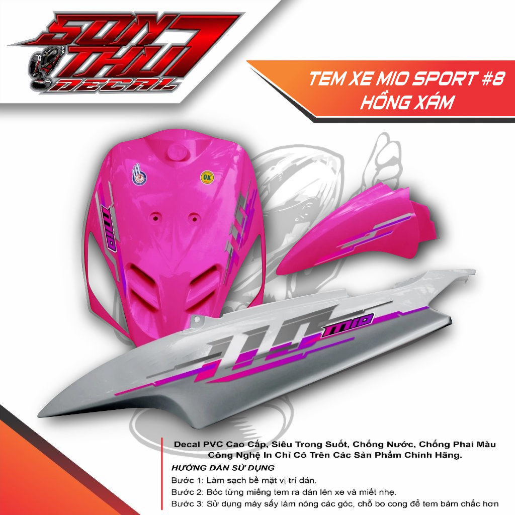Tem xe Mio Sport #8 (CHẤT LƯỢNG CAO - SẮC NÉT - KHÔNG PHAI MÀU)