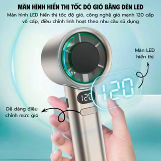 Quạt Cầm Tay Mini 120 Tốc Độ Hot Trend, Sạc USB, Có Màn Hình Hiển Thị, Gió Mạnh Êm  [Q2]