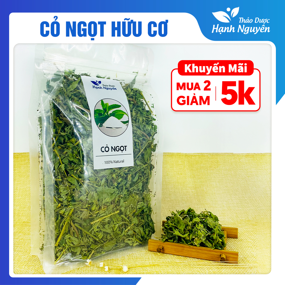 Cỏ ngọt hữu cơ 100g, trà cỏ ngọt, thanh nhiệt, làm trà, đường ăn kiêng – Thảo Dược Hạnh Nguyên