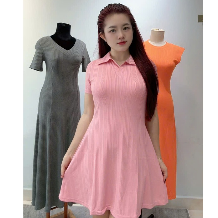 Váy chữ A dáng xòe cổ bẽ ôm body nhẹ nhàng mà tôn dáng