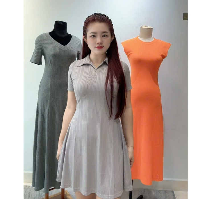 Váy chữ A dáng xòe cổ bẽ ôm body nhẹ nhàng mà tôn dáng