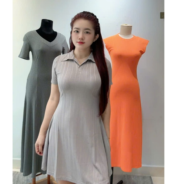 Váy chữ A dáng xòe cổ bẽ ôm body nhẹ nhàng mà tôn dáng