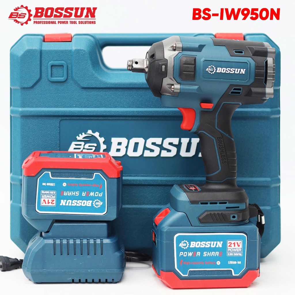 Máy Siết Bulong BS BOSSUN BS-IW950N, Lực siết 950N.m - Mở Ốc Ô Tô Tải Dễ Dàng - Bảo Hành Chính Hãng