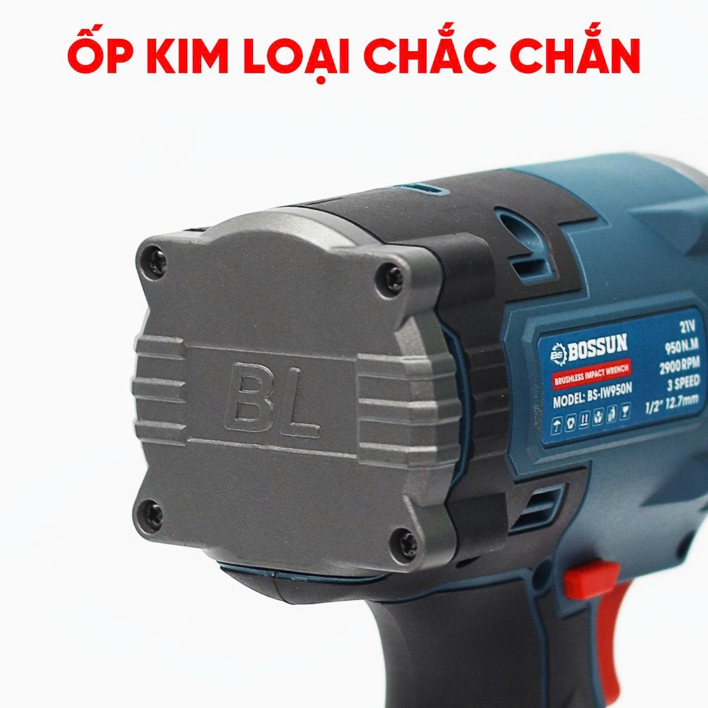 Máy Siết Bulong BS BOSSUN BS-IW950N, Lực siết 950N.m - Mở Ốc Ô Tô Tải Dễ Dàng - Bảo Hành Chính Hãng