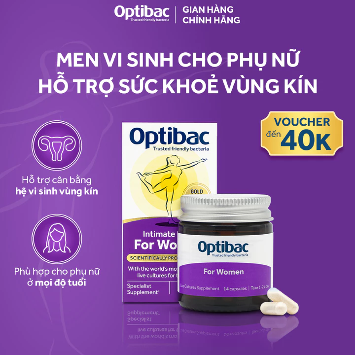 Thực phẩm bảo vệ sức khỏe Men vi sinh Optibac For Women 14-30-90 viên/hộp
