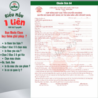 Hợp đồng Đặt Cọc Nhà Đất/Căn Hộ 1 liên(A4)-Bloc 1(sẵn) & Bloc 3(chọn mẫu in tên) hoặc theo thiết kế