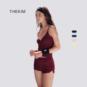 THEKIM SET LẺ Áo 2 dây cổ V giao chéo ( không mút ) và quần short trơn nhún cạnh ôm eo chất vải rib cotton mềm CS360361