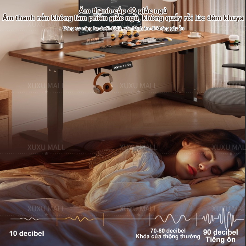 Bàn làm việc thông minh nâng hạ đứng ngồi điện kô tiếng ồn chống va chạm dùng tại nhà và văn phòng | BigBuy360 - bigbuy360.vn
