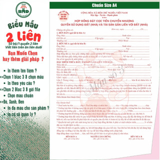 Hợp đồng Đặt Cọc Nhà Đất/Căn Hộ 2 liên(A4)-Bloc 1(sẵn) & Bloc 3(chọn mẫu in tên) hoặc theo thiết kế