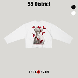 Áo thun dài tay Butterfly Man long boxy form rộng thời trang nam nữ streetwear cotton 280 DLB03