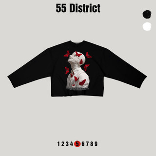 Áo thun dài tay Butterfly Man long boxy form rộng thời trang nam nữ streetwear cotton 280 DLB03