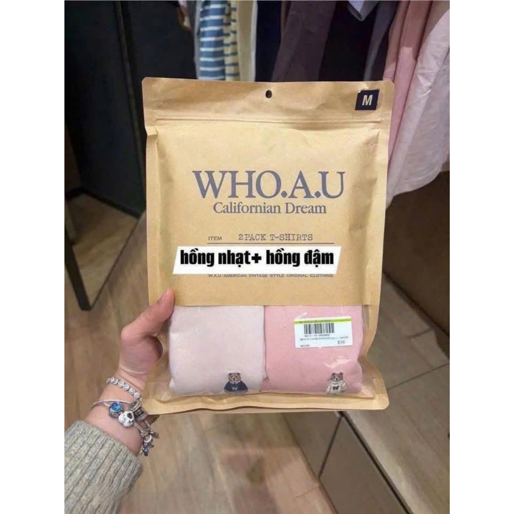 Set 2 áo pull hồng GUMIN thiết kế áo dáng rộng basic thêu hình sang chảnh, áo phông nữ dày dặn cao cấp