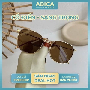 Kính mắt râm mát nữ mắt kính cao cấp phom tròn phong cách Hàn Quốc chống tia UV400 đi chơi đi biển đẹp ABICA 205