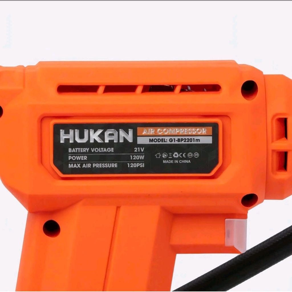 Máy bơm hơi HUKAN G1-BP2201m nhẹ 1,2kg, có màn led hiển thị, có thể bơm từ bình 12v