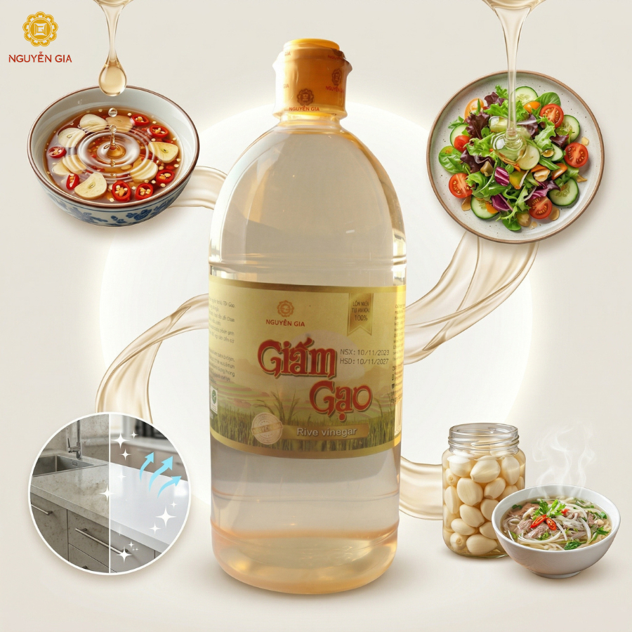 Giấm Gạo Nguyễn Gia đặc sản Hải Hậu lên men tự nhiên 500ml / 1L / 2L NGG002