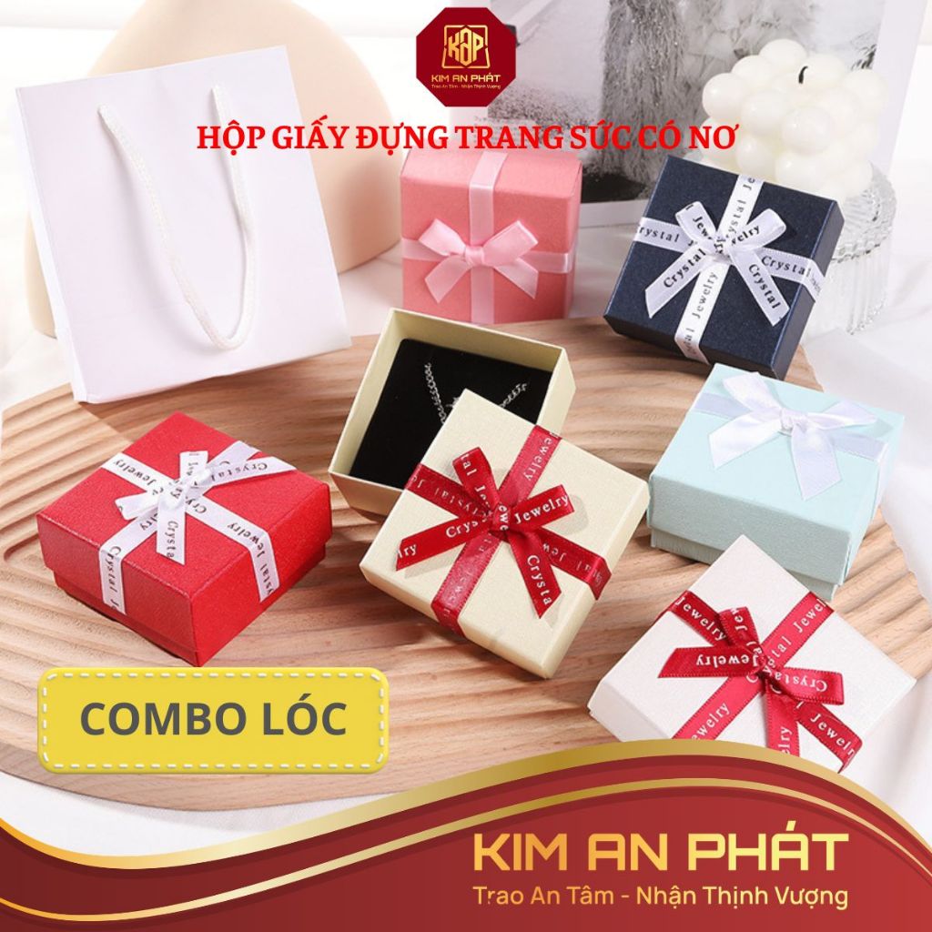 Combo Hộp giấy đựng trang sức Bowknot hộp đựng nhẫn hộp trang sức quà tặng JSP