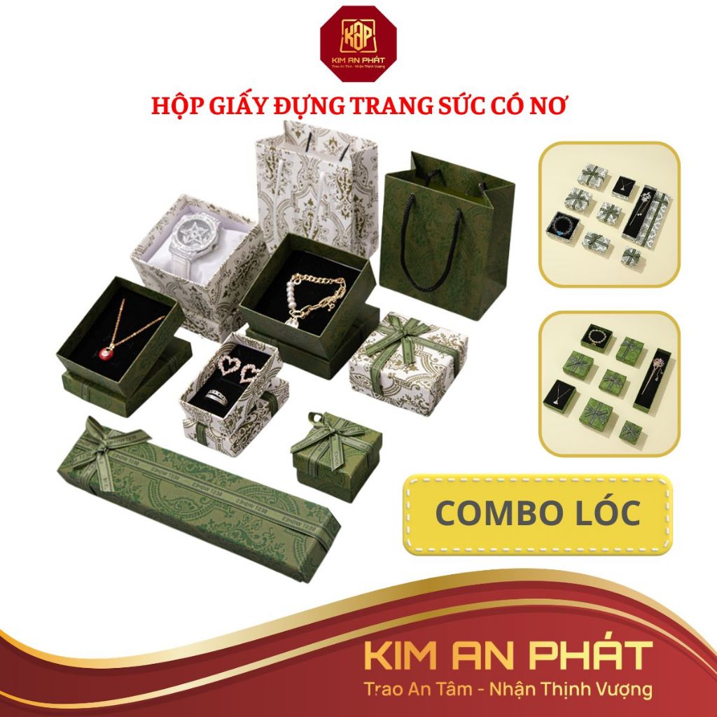 Combo Hộp đựng trang sức RETRO giấy hộp đựng nhẫn hộp dây chuyền bông tai vòng tay hộp trang sức JSP