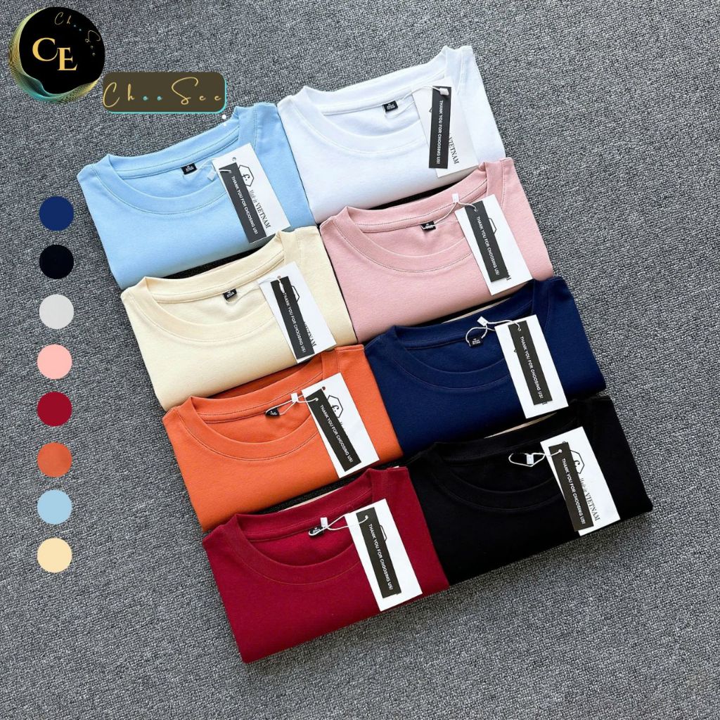 Áo phông nữ cổ tròn tay ngắn kiểu trơn dáng ôm body chất thun cotton co giãn tốt màu đen trắng thời trang basic CHS207 | BigBuy360 - bigbuy360.vn