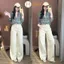 Quần jean ống rộng Hari trơn basic ống suông tôn dáng