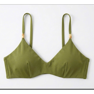 Áo bơi nữ, áo bikini đi biển màu xanh rêu gợi cảm, có đệm ngực và khuy cài sau hàng xuất dư cao cấp