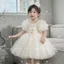 Đầm công chúa tay ren mềm màu kem bồng xòe cho bé gái [ Tặng cài ]