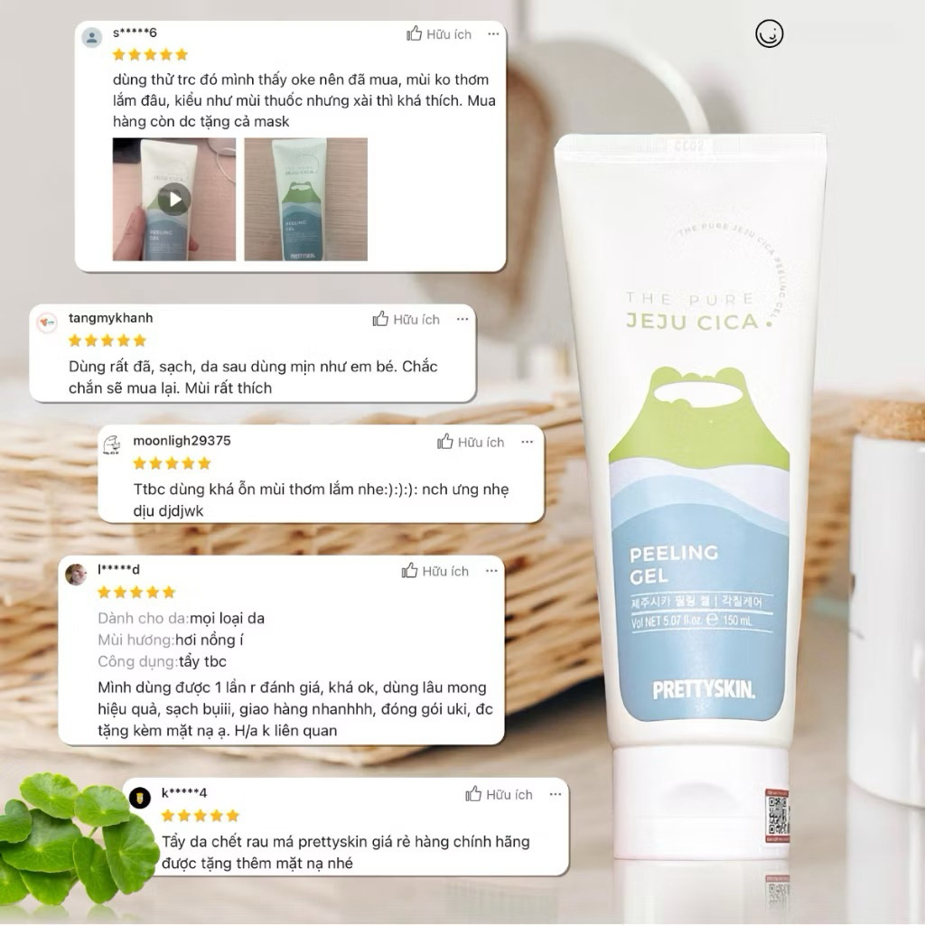 Tẩy da chết rau má Prettyskin