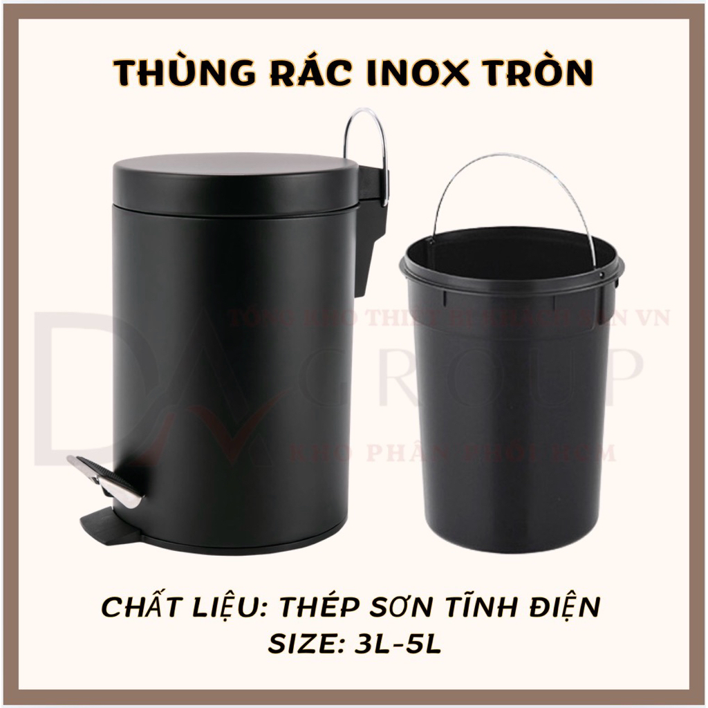 [NHIỀU SIZE 3L,5L,8L,12L,20L,30L] Thùng Rác Inox Đạp Chân Dạng Tròn ...