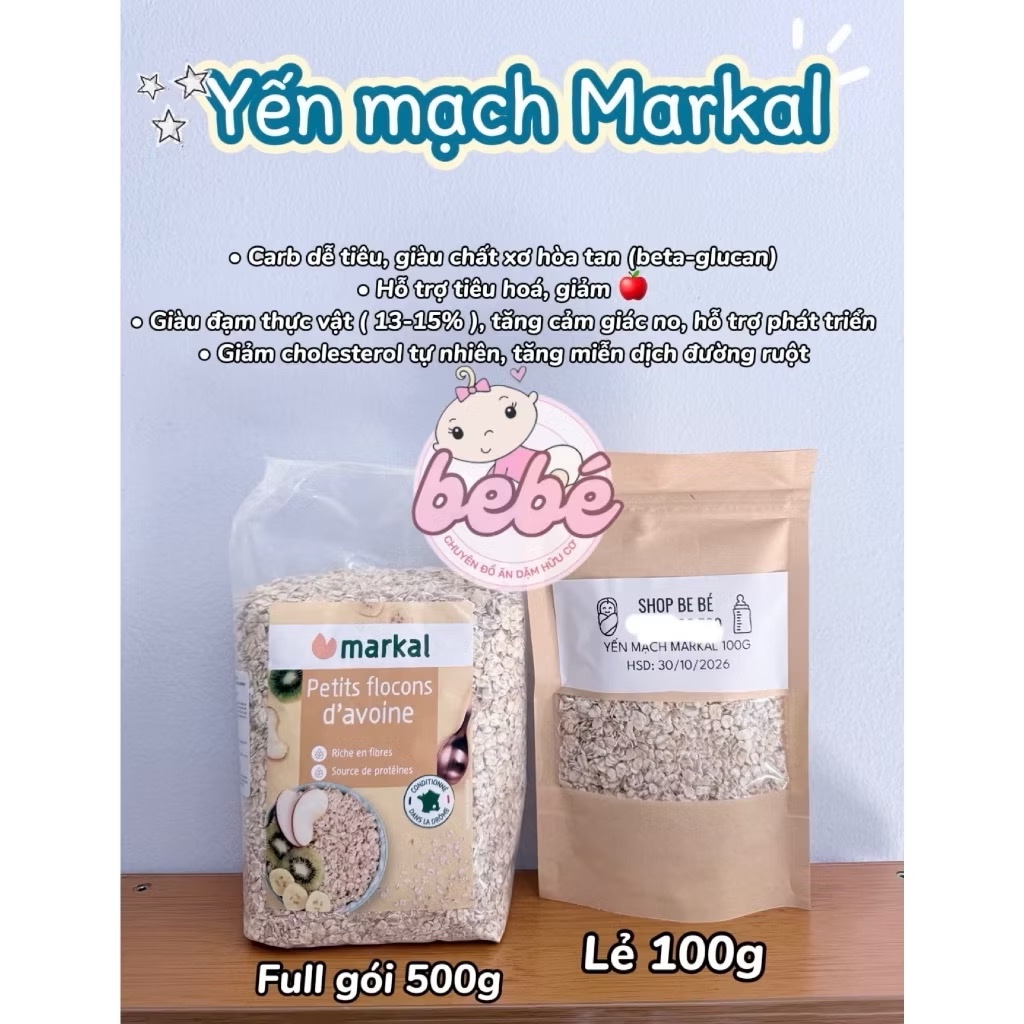 Yến mạch hữu cơ Markal, Sottolestelle, Probios, C'Lavie cho bé ăn dặm từ 6 tháng - túi 500gr