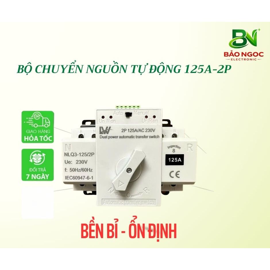 Bộ chuyển nguồn tự động- cầu dao điện tự động - ATS 125A ( có dây điều khiển đấu hẹn giờ)