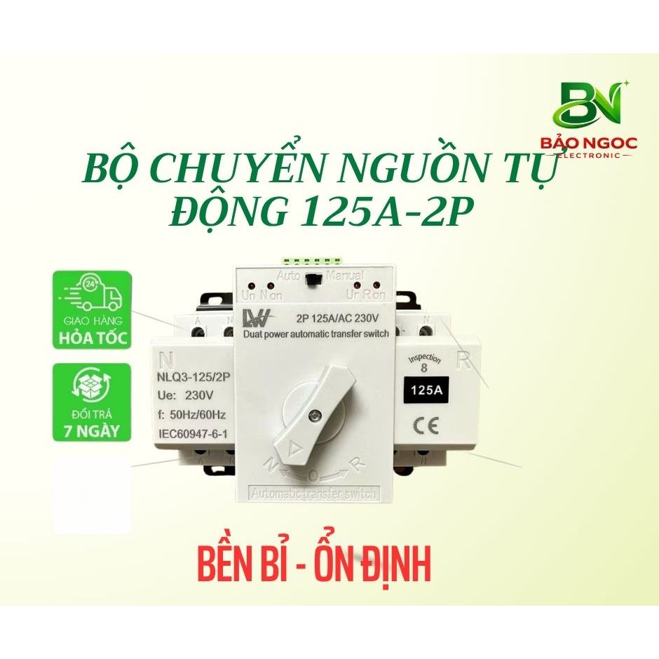 Bộ chuyển nguồn tự động- cầu dao điện tự động - ATS 125A ( có dây điều khiển đấu hẹn giờ)
